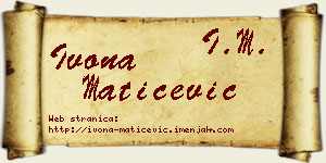 Ivona Matićević vizit kartica